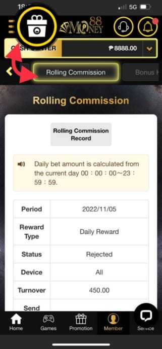 Cash rebate = rolling commission